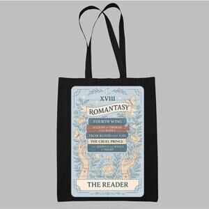 Romantasy Book Lover Tote Bag The Reader Tarot Design Fantasy Romance